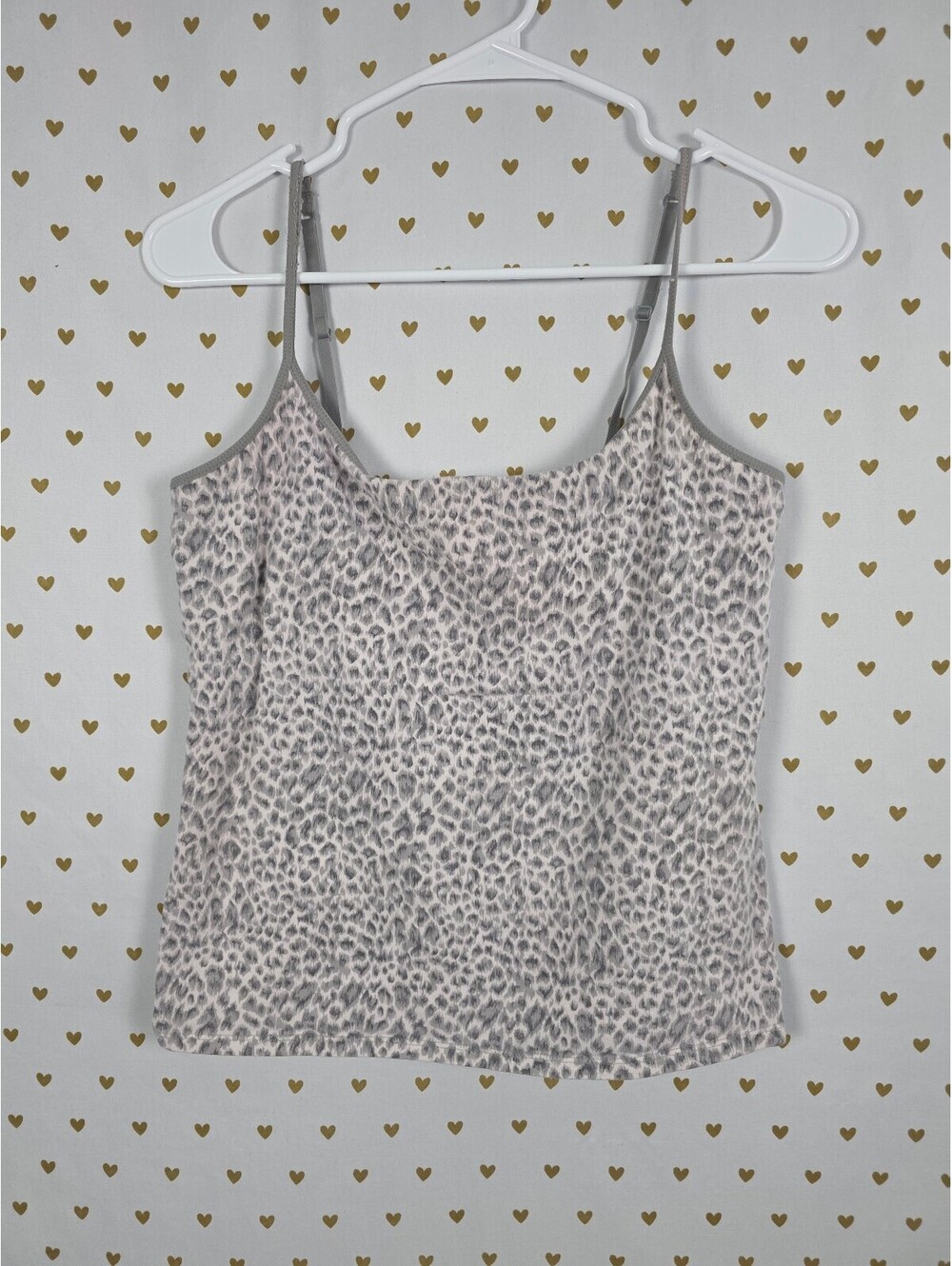 Victorias Secret Vintage Cheetah Leopard tank Top Shelf Bra Large Y2k